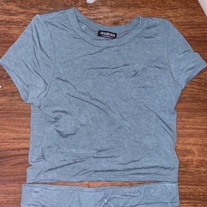 Two piece midi set. Light gray/blue color.